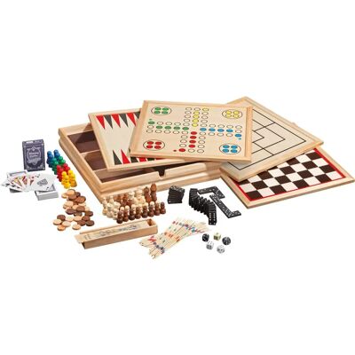 Philos Houten Spelverzameling 10 - Klassieke Bordspellen Philos Houten Spelverzameling 10 - Klassieke Bordspellen
