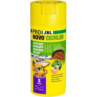 JBL ProNovo Cichlid Grano S - Nourriture pour petits Cichlidés 3-10cm - Publicité JBL ProNovo Cichlid Grano S - Nourriture pour petits Cichlidés 3-10cm - Publicité