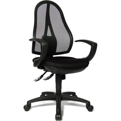 Sedia da Ufficio TOPSTAR - AL.Q3 - Nera - Supporto lombare regolabile - Schienale in mesh traspirante - Adatta ai tappeti Sedia da Ufficio TOPSTAR - AL.Q3 - Nera - Supporto lombare regolabile - Schienale in mesh traspirante - Adatta ai tappeti