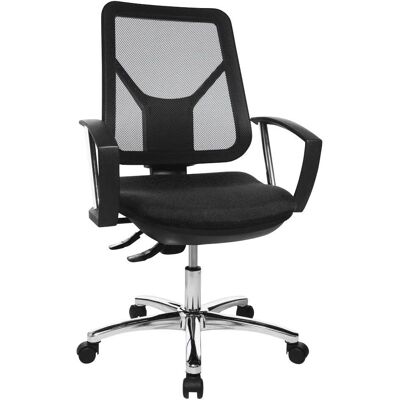 Topstar Bürostuhl Ergo Steel Net schwarz, chrom – 6 Std Topstar Bürostuhl Ergo Steel Net schwarz, chrom – 6 Std