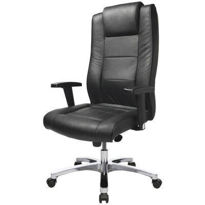 Silla de oficina ergonómica Topstar - Modelo NS29T A80, Cuero negro, Base de aluminio Silla de oficina ergonómica Topstar - Modelo NS29T A80, Cuero negro, Base de aluminio