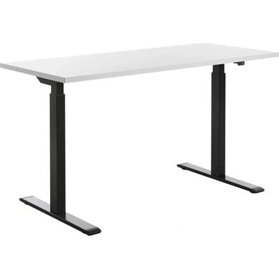 Topstar Escritorio ajustable eléctrico - 1400x600mm, Blanco, Marco negro Topstar Escritorio ajustable eléctrico - 1400x600mm, Blanco, Marco negro
