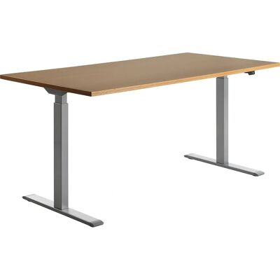 Topstar Escritorio ajustable - 1600x800mm, Haya y Gris Topstar Escritorio ajustable - 1600x800mm, Haya y Gris