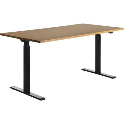 Topstar Elektrisch Höhenverstellbarer Schreibtisch - 1600x800 mm, Buche-Dekor, Schwarz Topstar Elektrisch Höhenverstellbarer Schreibtisch - 1600x800 mm, Buche-Dekor, Schwarz