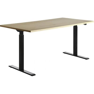 Topstar Höhenverstellbarer Bürotisch - Schwarz & Ahorn - 1600x800mm Topstar Höhenverstellbarer Bürotisch - Schwarz & Ahorn - 1600x800mm