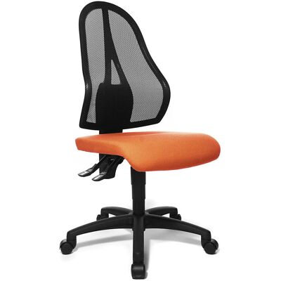 Silla giratoria de oficina OPEN POINT P de Topstar - respaldo de malla transpirable - asiento naranja Silla giratoria de oficina OPEN POINT P de Topstar - respaldo de malla transpirable - asiento naranja