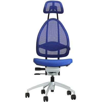 Silla de Oficina Topstar con Respaldo de Malla y Cabezal - Ergonómica, Azul Silla de Oficina Topstar con Respaldo de Malla y Cabezal - Ergonómica, Azul
