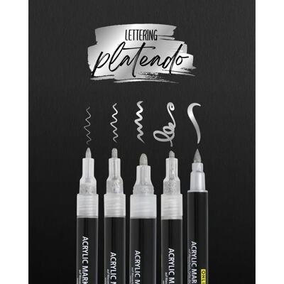ONLINE Marqueurs Acryliques Argentés - Ensemble de 5 ONLINE Marqueurs Acryliques Argentés - Ensemble de 5