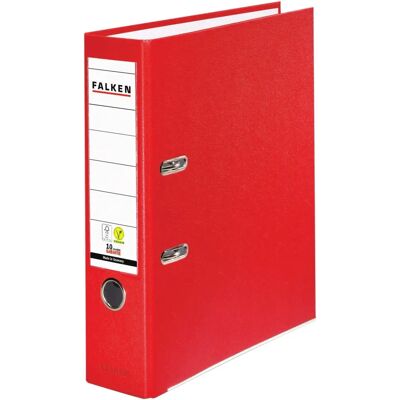 Falken A4 Ordner - 80mm Rücken, Rot, 2 Haken Falken A4 Ordner - 80mm Rücken, Rot, 2 Haken