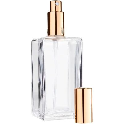 Fantasia Parfumfles - 100ml Helder Glas Vierkante Spray - Elegant & Navulbaar Fantasia Parfumfles - 100ml Helder Glas Vierkante Spray - Elegant & Navulbaar
