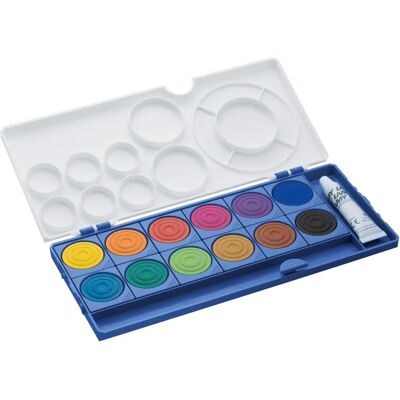 Lamy Aquaplus täckfärger - 12 klara färger, vit, Itten-hjul Lamy Aquaplus täckfärger - 12 klara färger, vit, Itten-hjul
