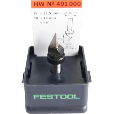 Festool - HW S8 D12,5/45° Fräs för gipsplattor - Skär & Finsih Festool - HW S8 D12,5/45° Fräs för gipsplattor - Skär & Finsih