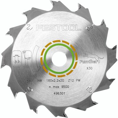 Lâmina de serra circular Festool HW 160x2,2x20 mm PW12 - Corte longitudinal em madeira Lâmina de serra circular Festool HW 160x2,2x20 mm PW12 - Corte longitudinal em madeira