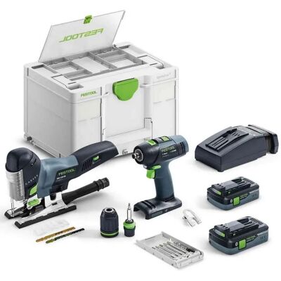 Ensemble Festool T 18+3 Perceuse et Scie Sauteuse - Publicité Ensemble Festool T 18+3 Perceuse et Scie Sauteuse - Publicité