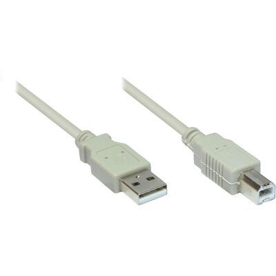 Alcasa 5m USB 2.0 A/B Grau - USB Kabel Alcasa 5m USB 2.0 A/B Grau - USB Kabel