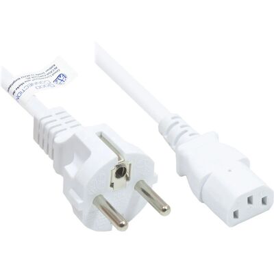 Alcasa P0030-W018 Netzwerkkabel - Stecker E+F CEE7/7, Weiß, 1.8m Alcasa P0030-W018 Netzwerkkabel - Stecker E+F CEE7/7, Weiß, 1.8m