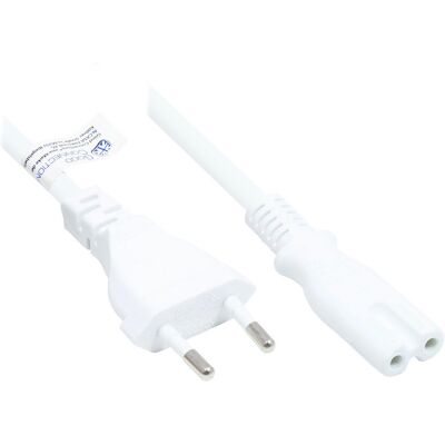 Alcasa P0370-W005 Cavo di alimentazione - Bianco, 0,5m - C a C7 Alcasa P0370-W005 Cavo di alimentazione - Bianco, 0,5m - C a C7