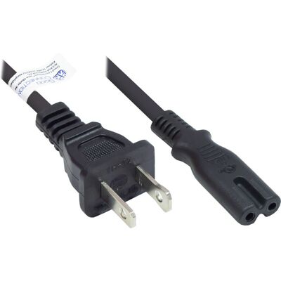 Alcasa P4070-S018 Stromkabel - Schwarz, 1,8 m, NEMA 1-15P zu C7 Stecker Alcasa P4070-S018 Stromkabel - Schwarz, 1,8 m, NEMA 1-15P zu C7 Stecker