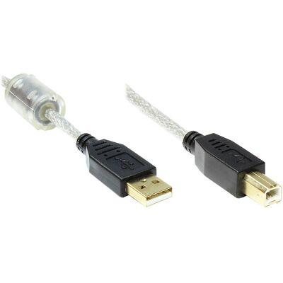 Alcasa 2510-3TQ USB Kabel - 3m, Schwarz, USB 2.0 Alcasa 2510-3TQ USB Kabel - 3m, Schwarz, USB 2.0