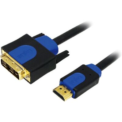 LogiLink CHB3105 Adattatore cavo video 5 m HDMI DVI-D Nero, Blu LogiLink CHB3105 Adattatore cavo video 5 m HDMI DVI-D Nero, Blu