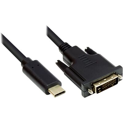 Alcasa GC-M0110 USB-C zu DVI-D Adapter - 2m Schwarz Alcasa GC-M0110 USB-C zu DVI-D Adapter - 2m Schwarz