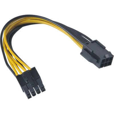Adaptateur de câble d'alimentation Akasa AK-CB051 - PCIe 6 broches à 8 broches ATX12V Adaptateur de câble d'alimentation Akasa AK-CB051 - PCIe 6 broches à 8 broches ATX12V
