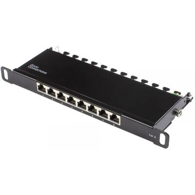 Alcasa GC-N0124 Patch Panel - 8 Ports, 0,5U, Schwarz Alcasa GC-N0124 Patch Panel - 8 Ports, 0,5U, Schwarz
