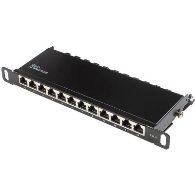 Alcasa GC-N0127 Patchpanel - 12 Ports - Schwarz Alcasa GC-N0127 Patchpanel - 12 Ports - Schwarz