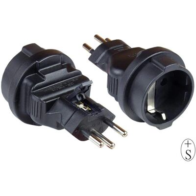 Good Connections Schweizer Stromadapter - Typ J & F - 10A - Schwarz Good Connections Schweizer Stromadapter - Typ J & F - 10A - Schwarz