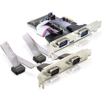 DeLOCK - 4x Tarjeta PCIe Serial - Plateado - Tarjeta PCIe Serial DeLOCK - 4x Tarjeta PCIe Serial - Plateado - Tarjeta PCIe Serial