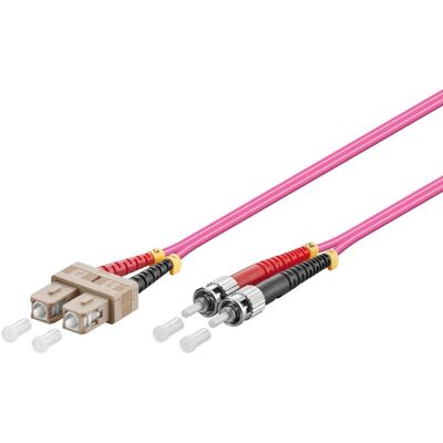 Câble en fibre optique Alcasa 1m OM4 Violet - Multimode - Connecteurs SC/ST - Rayon de courbure 60mm Câble en fibre optique Alcasa 1m OM4 Violet - Multimode - Connecteurs SC/ST - Rayon de courbure 60mm
