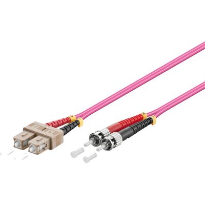 Alcasa 2m OM4 Fiber Optic Cable - SC to ST - Violet Alcasa 2m OM4 Fiber Optic Cable - SC to ST - Violet