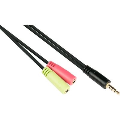 Good Connections Schwarzes 0,2m Audiokabel - 3,5mm Klinke, OMTP Good Connections Schwarzes 0,2m Audiokabel - 3,5mm Klinke, OMTP