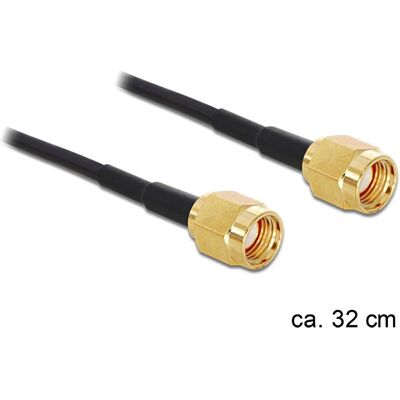 DeLOCK 88475 Koaxialkabel - RP-SMA Weiblich auf Weiblich - Schwarz und Gold DeLOCK 88475 Koaxialkabel - RP-SMA Weiblich auf Weiblich - Schwarz und Gold