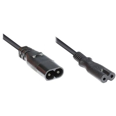 Alcasa 1550-V03 Power Cable - C7/C8, 2m, Male/Female Alcasa 1550-V03 Power Cable - C7/C8, 2m, Male/Female