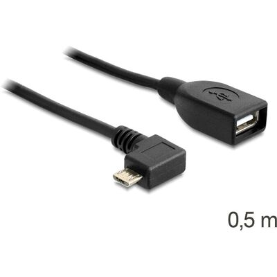DeLOCK USB Micro-B zu USB A Kabel - 0,5m USB 2.0 Schwarz DeLOCK USB Micro-B zu USB A Kabel - 0,5m USB 2.0 Schwarz