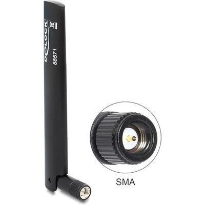 Antena de red omnidireccional DeLOCK 88571 - 3 dBi RP-SMA Antena de red omnidireccional DeLOCK 88571 - 3 dBi RP-SMA