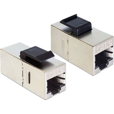 DeLOCK 86210 - RJ45 Keystone Modul - Female/Female - Schwarz und Silber DeLOCK 86210 - RJ45 Keystone Modul - Female/Female - Schwarz und Silber
