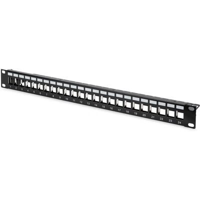 Digitus DN-91411 Patch Panel - 24 Ports, 1U, Black Digitus DN-91411 Patch Panel - 24 Ports, 1U, Black