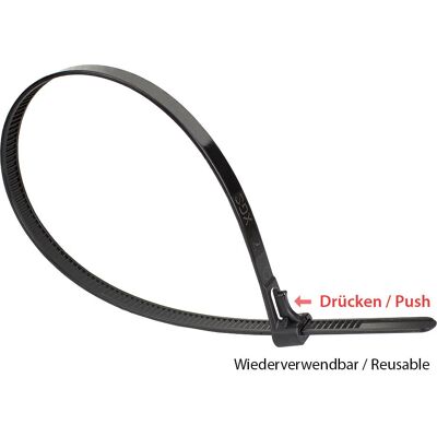 Good Connections KAB-R45S74 Wiederverwendbare Nylon-Kabelbinder Good Connections KAB-R45S74 Wiederverwendbare Nylon-Kabelbinder