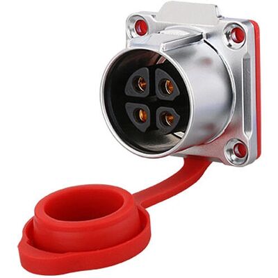 Alcasa S1 IC01-24P402 Red - Industrial Coupler - Power 4-pin Alcasa S1 IC01-24P402 Red - Industrial Coupler - Power 4-pin