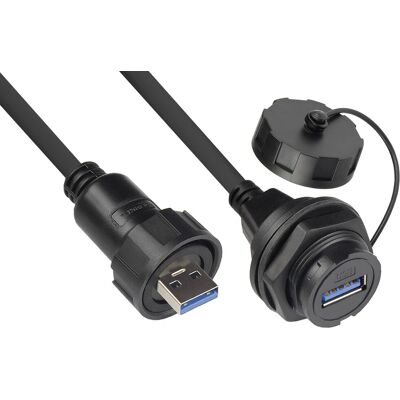 Alcasa IC04-U303 USB-kabel - Zwart - USB 3.0 - 1m - Industriële connector Alcasa IC04-U303 USB-kabel - Zwart - USB 3.0 - 1m - Industriële connector