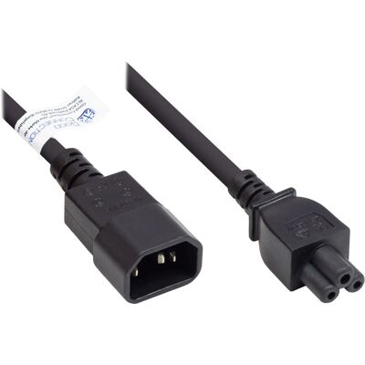 Alcasa P1405-S020 Power Cable - 2m, Black, C14 to C5 Alcasa P1405-S020 Power Cable - 2m, Black, C14 to C5