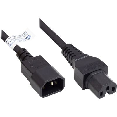Alcasa P1450-S020 Stromkabel - 2m, Schwarz, C14/C15 Alcasa P1450-S020 Stromkabel - 2m, Schwarz, C14/C15