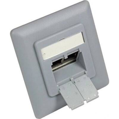 Alcasa GC-N0051SG Network Socket Outlet - 2xRJ45, Shielded, Silver Grey Alcasa GC-N0051SG Network Socket Outlet - 2xRJ45, Shielded, Silver Grey