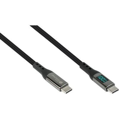 Alcasa 2213-D010S USB Kabel - 1m, USB-C, Textil, Schwarz - USB Kabel Alcasa 2213-D010S USB Kabel - 1m, USB-C, Textil, Schwarz - USB Kabel