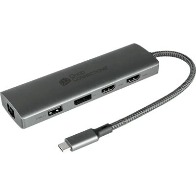 GoodConnections USB-C Hub 10-Port 4K HDMI DisplayPort RJ45 Kartenleser Anthrazit - USB Hub GoodConnections USB-C Hub 10-Port 4K HDMI DisplayPort RJ45 Kartenleser Anthrazit - USB Hub