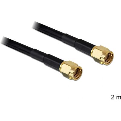 DeLOCK RP-SMA - RP-SMA, 2m Koaxialkabel - Koaxialkabel DeLOCK RP-SMA - RP-SMA, 2m Koaxialkabel - Koaxialkabel