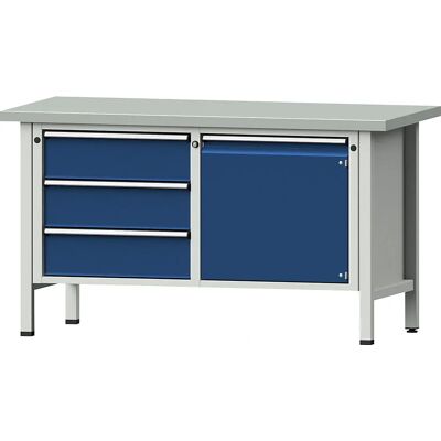 Banco de trabajo ANKE - 3 cajones, 540 mm, Azul Banco de trabajo ANKE - 3 cajones, 540 mm, Azul
