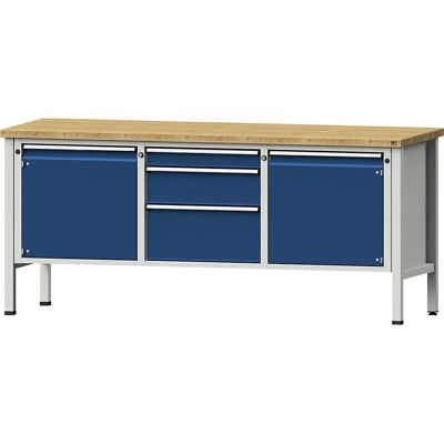 Banco da lavoro Anke - Faggio, Blu RAL 5010 - Banco da lavoro Banco da lavoro Anke - Faggio, Blu RAL 5010 - Banco da lavoro